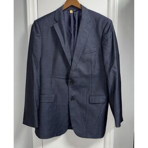 Brooks Brothers 1818 Madison Vitale Barberis Canonico Blazer 42L Blue Wool Italy